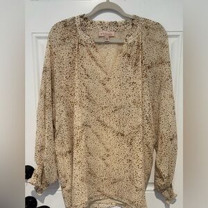 Philosophy Beige and Brown Patterned Blouse 3X